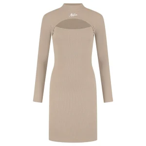 Malelions Women Cut-Out Dress | Taupe