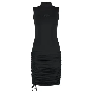 Malelions Women Sleeveless Drawcord Dress | Black