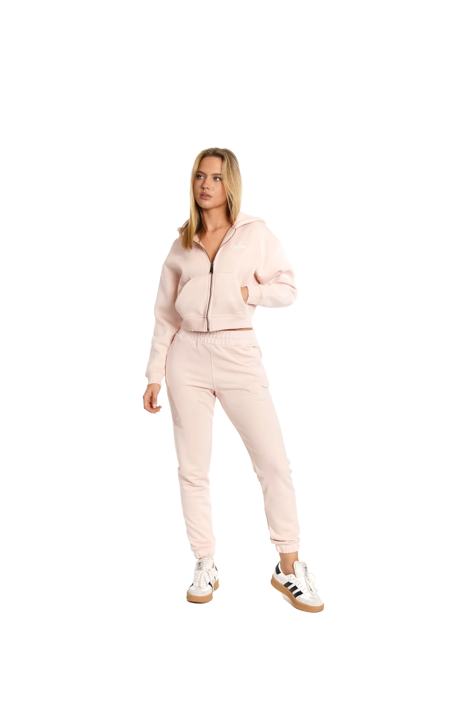 Malelions Women Cropped Signature Tracksuit | Light Pink - Afbeelding 3