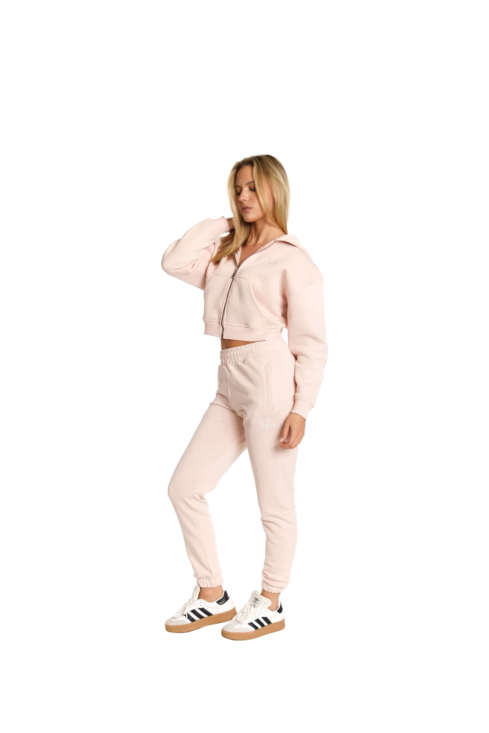 Malelions Women Cropped Signature Tracksuit | Light Pink - Afbeelding 4