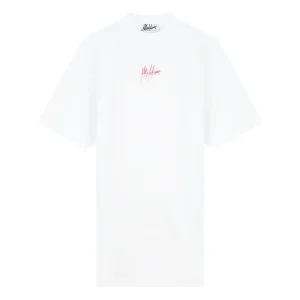 Malelions Women Kiki T-Shirt Dress | White/Blossom