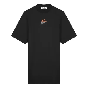 Malelions Women Kiki T-Shirt Dress | Black/Orange