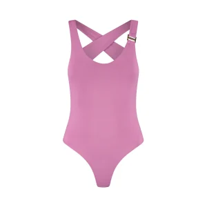 Malelions Women Cross Back Bodysuit | Magenta