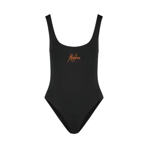 Malelions Women Resort Bodysuit | Black/Orange