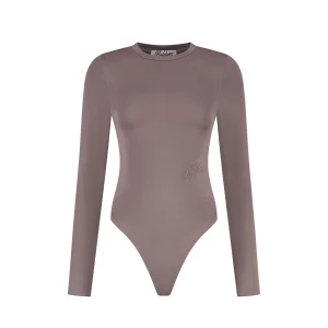 Malelions Women Crewneck Bodysuit | Stone Brown