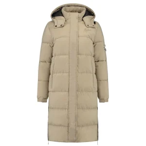 Malelions Women Matt Long Puffer Jacket | Taupe