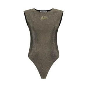 Malelions Women Sparkling Shoulder Bodysuit | Gold