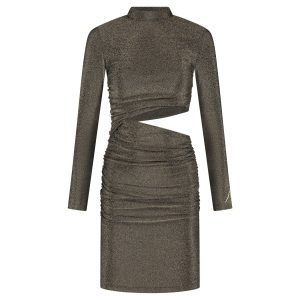 Malelions Women Sparkling Cut-Out Dress | Gold