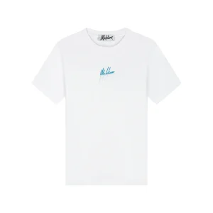 Malelions Women Kiki T-Shirt | White/Azzurro