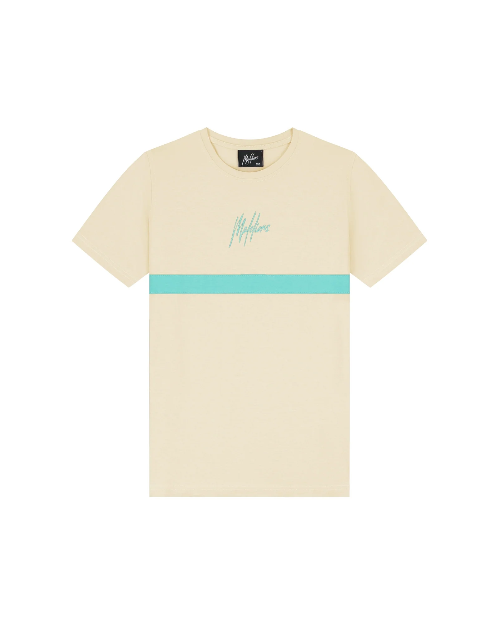 Malelions Junior Tube T-Shirt | Beige/Turquoise