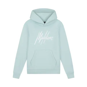 Malelions Junior Striped Signature Hoodie | Sky Blue