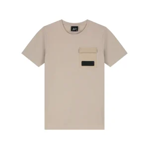 Malelions Junior Nylon Pocket T-Shirt | Taupe