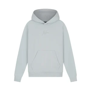 Malelions Junior Striped Signature Hoodie | Ocean Grey