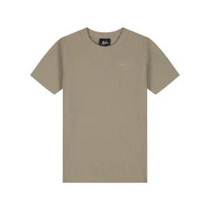 Malelions Junior Ribbed Script T-Shirt | Olive Green