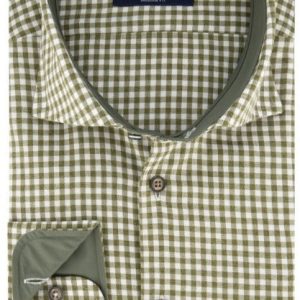 Sleeve7 Heren Overhemd Groen Twill Ruit Modern Fit