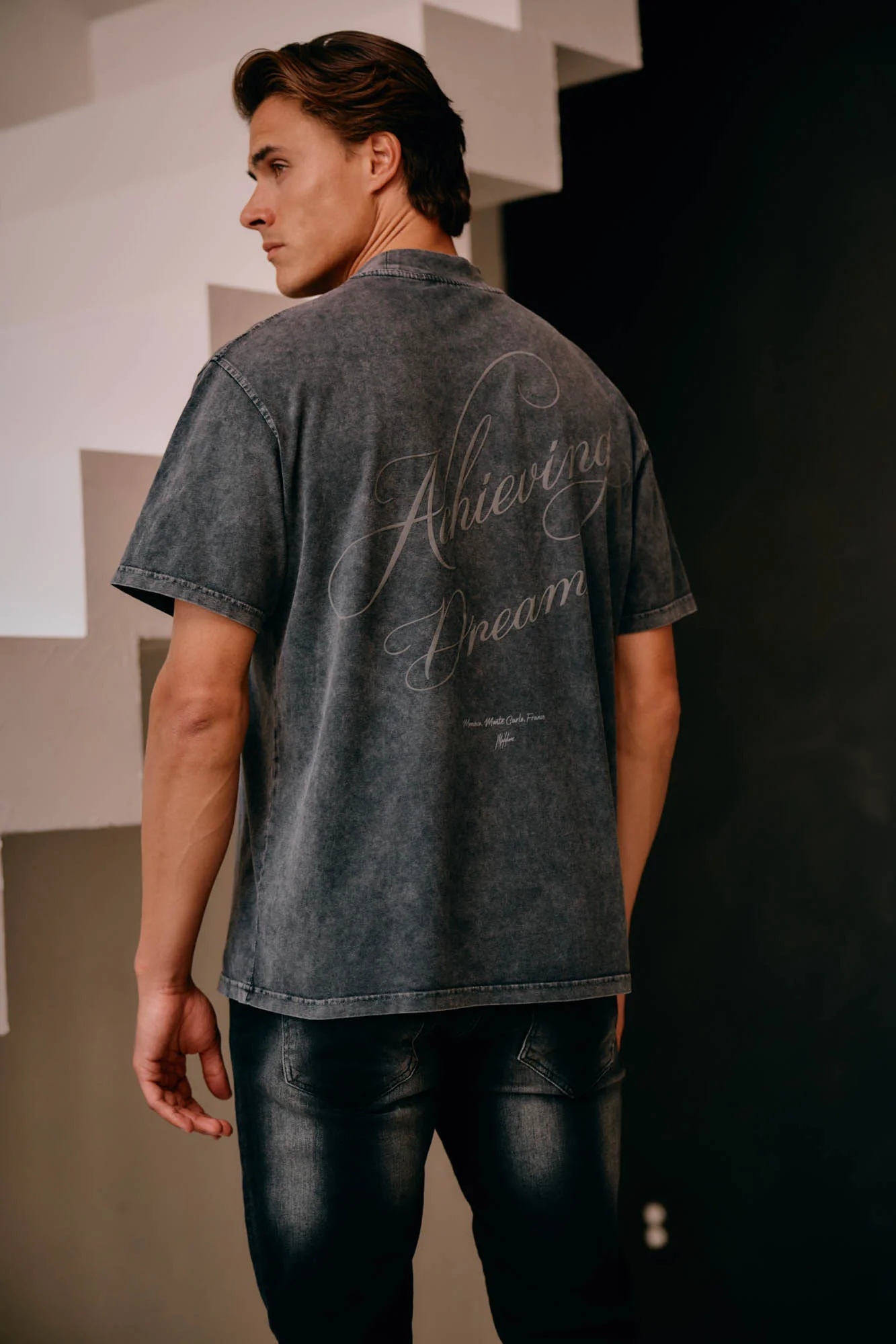 Malelions Men Achieving Dreams T-Shirt | Acid Wash - Afbeelding 3
