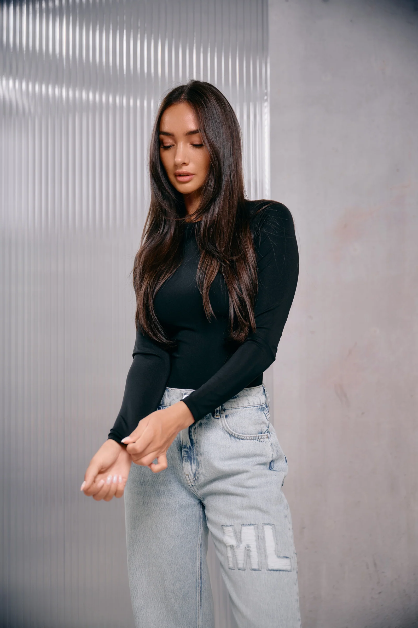 Malelions Women Crewneck Bodysuit | Black - Afbeelding 3