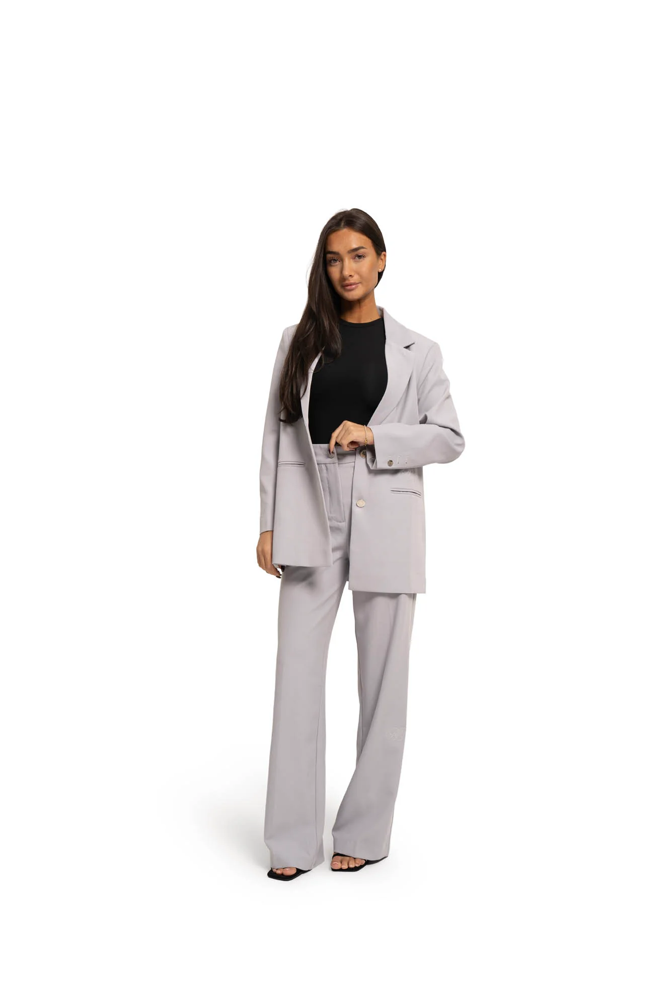 Malelions Women Oversized Social Club Blazer | Light Grey - Afbeelding 5