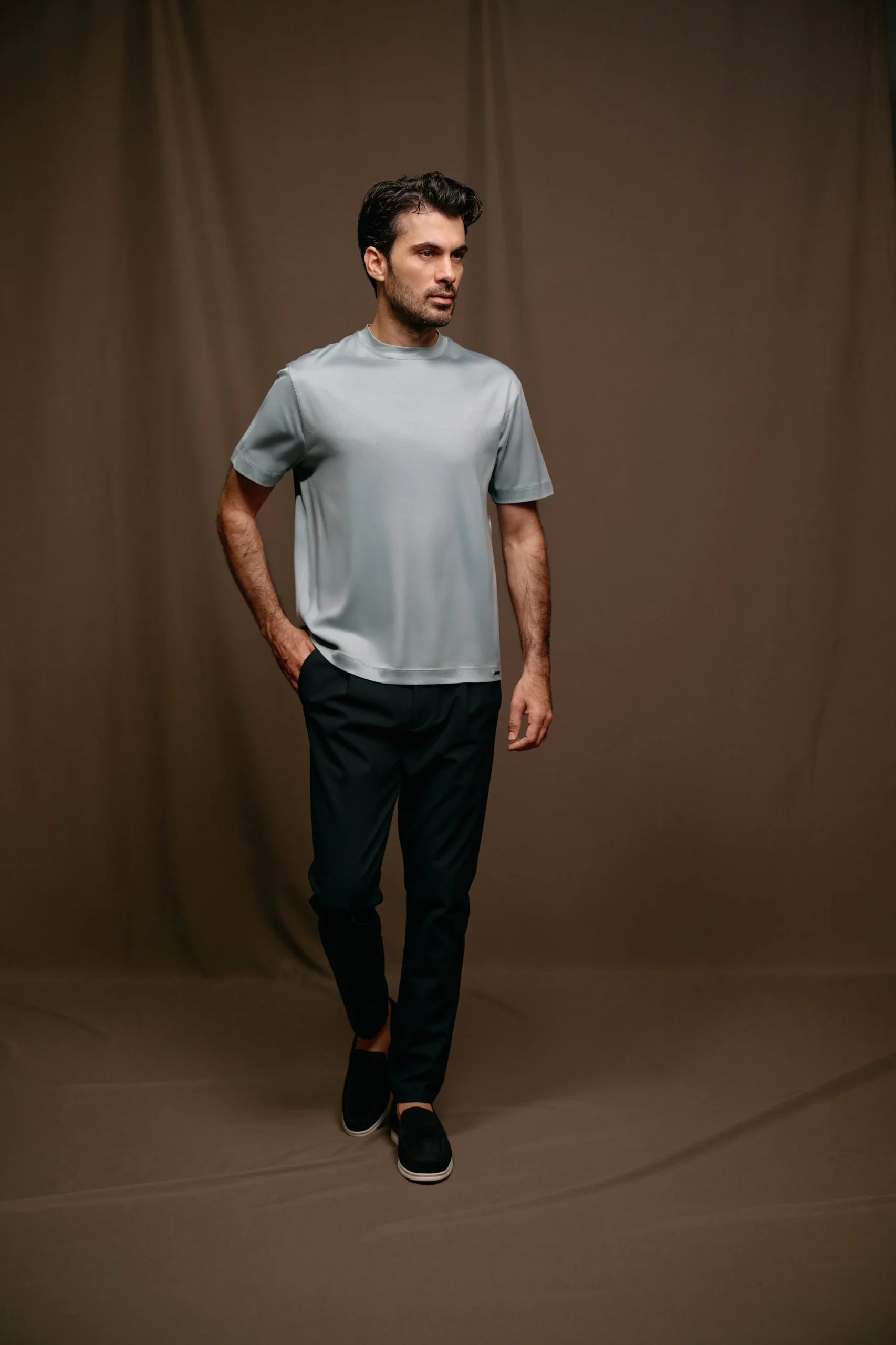 Malelions Men Mercerized T-Shirt | Ocean Grey - Afbeelding 3