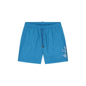 Malelions Men Split Swim Shorts | Azzurro/White