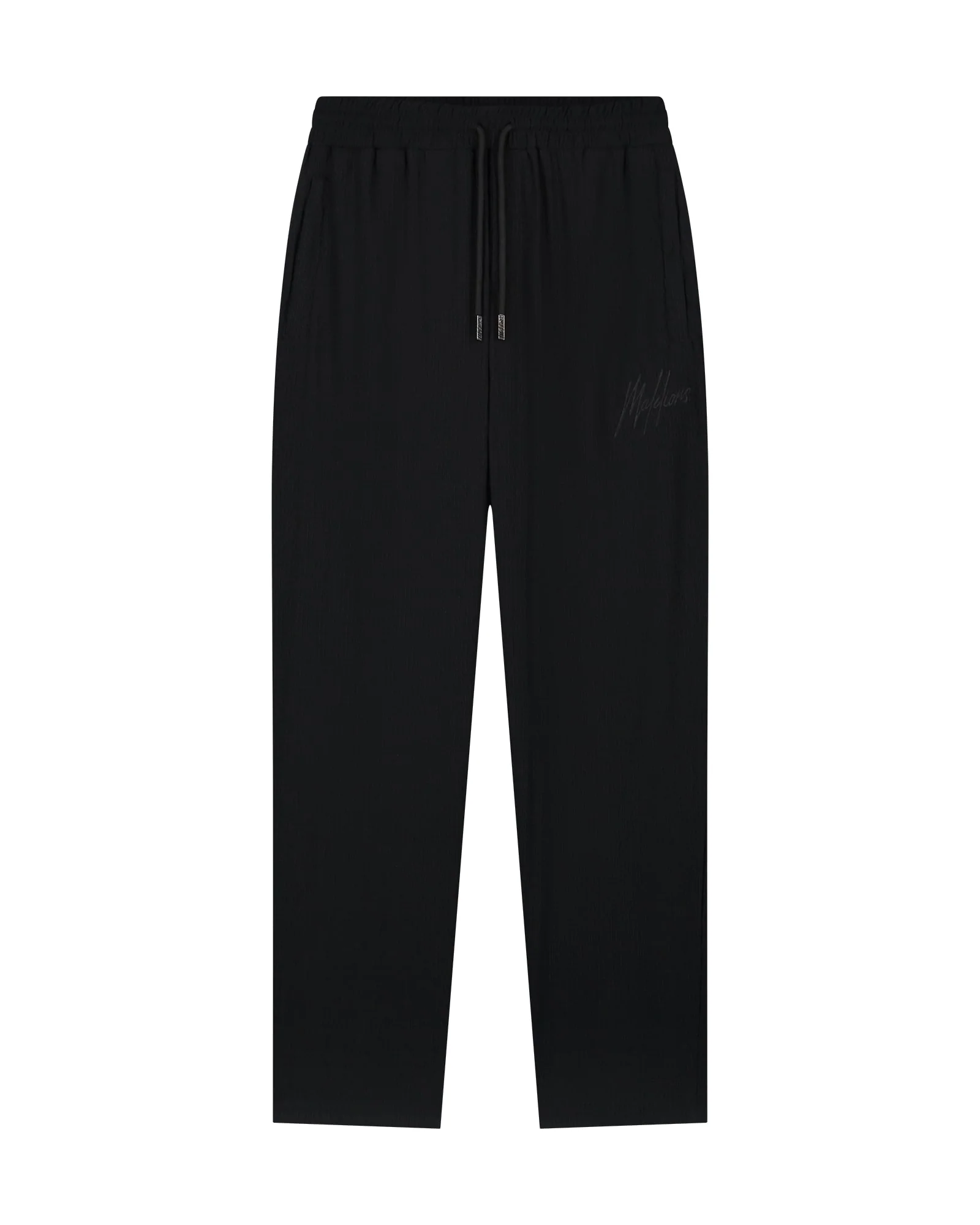 Malelions Men Straight Seersucker Pants | Black