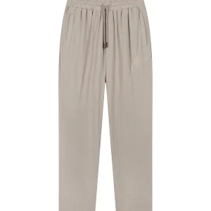 Malelions Men Straight Seersucker Pants | Taupe