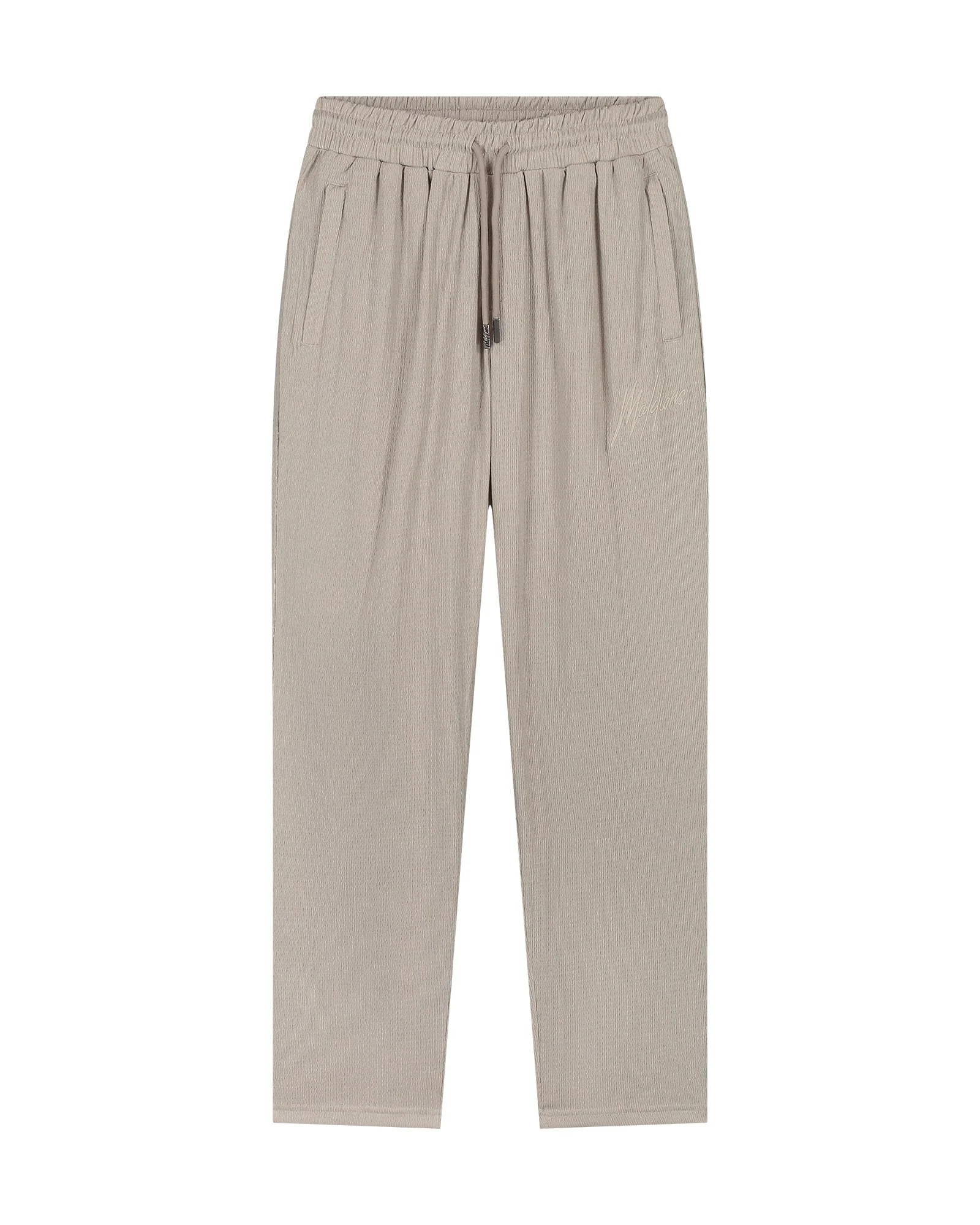 Malelions Men Straight Seersucker Pants | Taupe