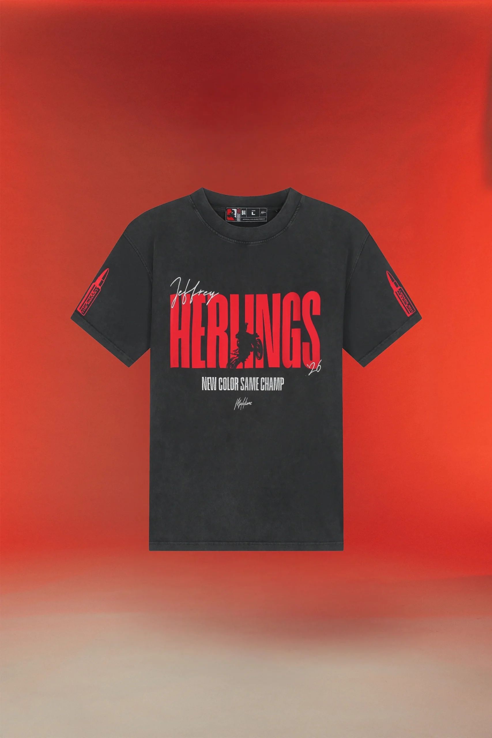 Malelions x Jeffrey Herlings Limited Red Herlings T-Shirt | Acid Wash - Afbeelding 6