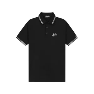 Malelions Men Signature Polo | Black/White