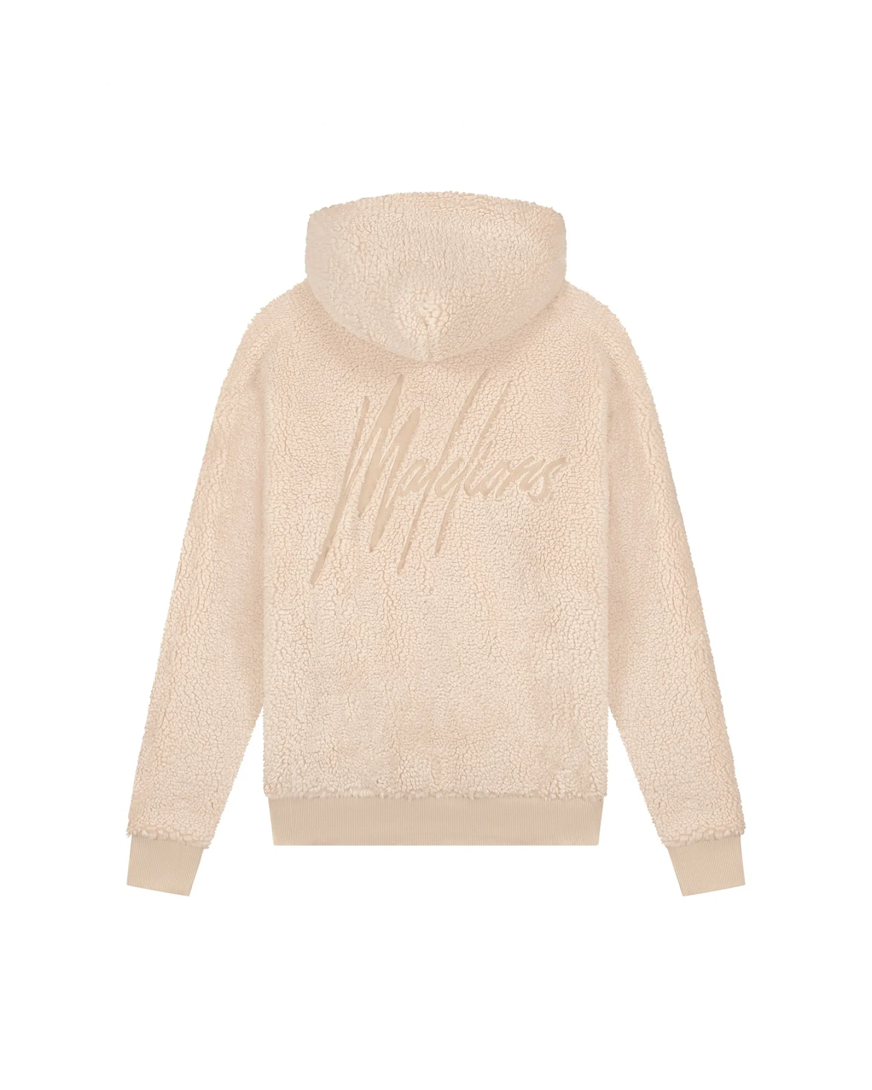 Malelions Men Sherpa Signature Half Zip Hoodie | Taupe - Afbeelding 4
