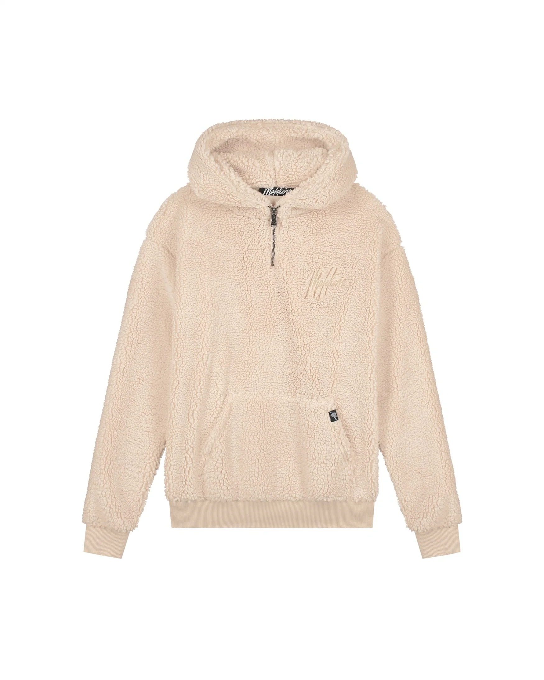 Malelions Men Sherpa Signature Half Zip Hoodie | Taupe - Afbeelding 2