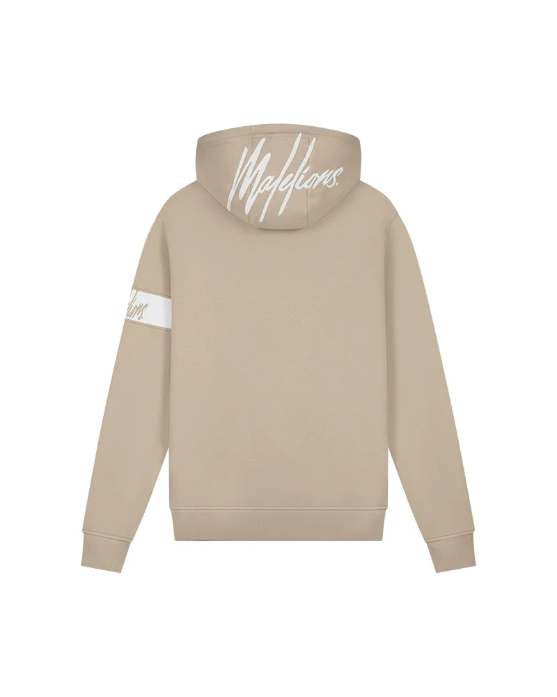 Malelions Junior Captain Hoodie | Taupe/White - Afbeelding 3