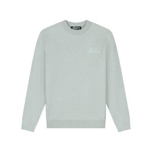 Malelions Men Oversized Knitted Signature Sweater | Ocean Grey