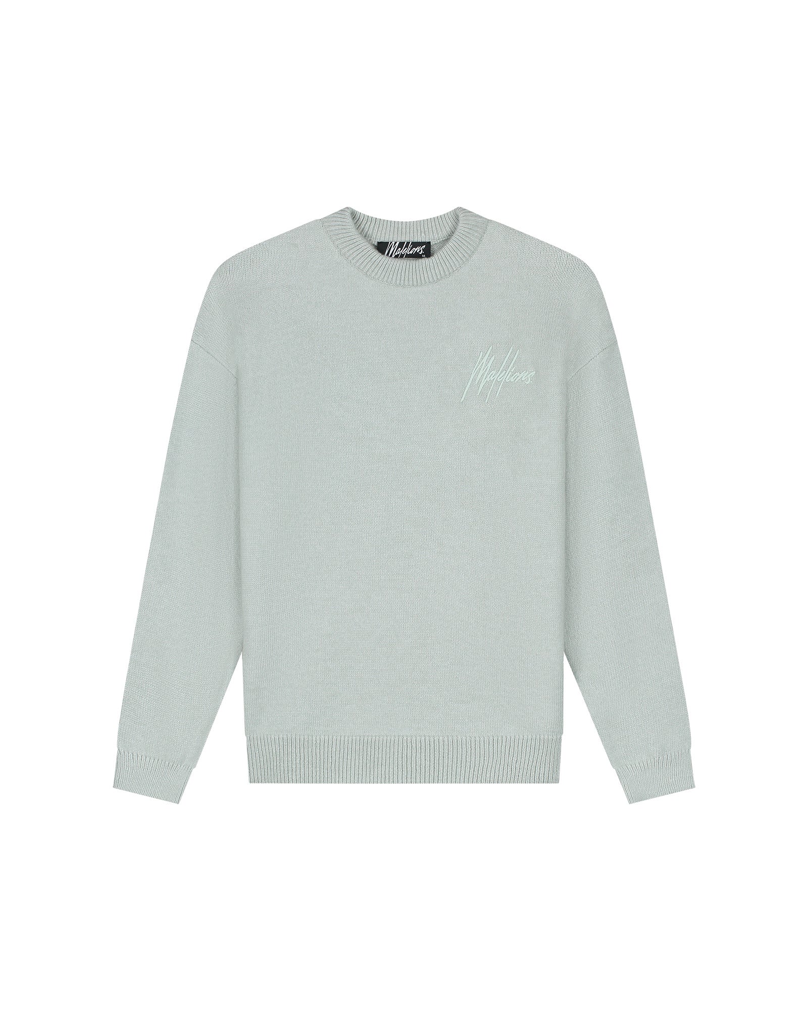 Malelions Men Oversized Knitted Signature Sweater | Ocean Grey - Afbeelding 2