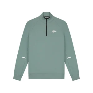Malelions Sport Counter Half Zip Sweater | Green
