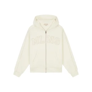 Malelions Women Varsity Zip Hoodie | Cream