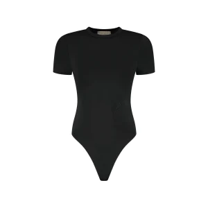 Malelions Women Shortsleeve Crewneck Bodysuit | Black
