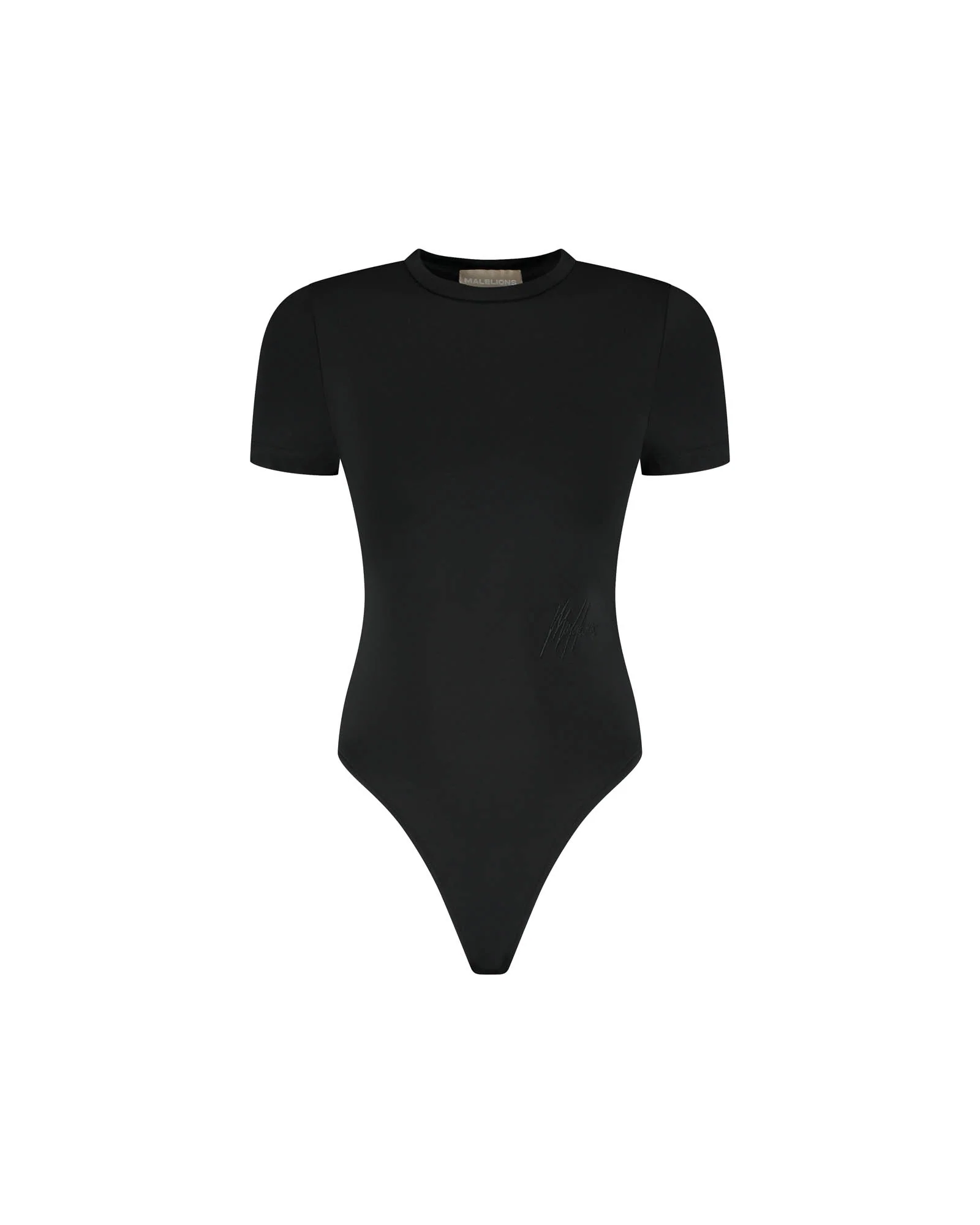 Malelions Women Shortsleeve Crewneck Bodysuit | Black - Afbeelding 2