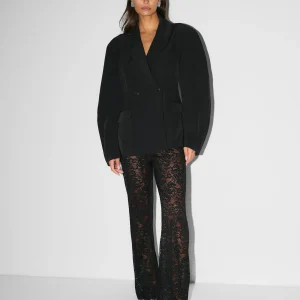 Néva | Flared Broek met Kant en Hoge Taille