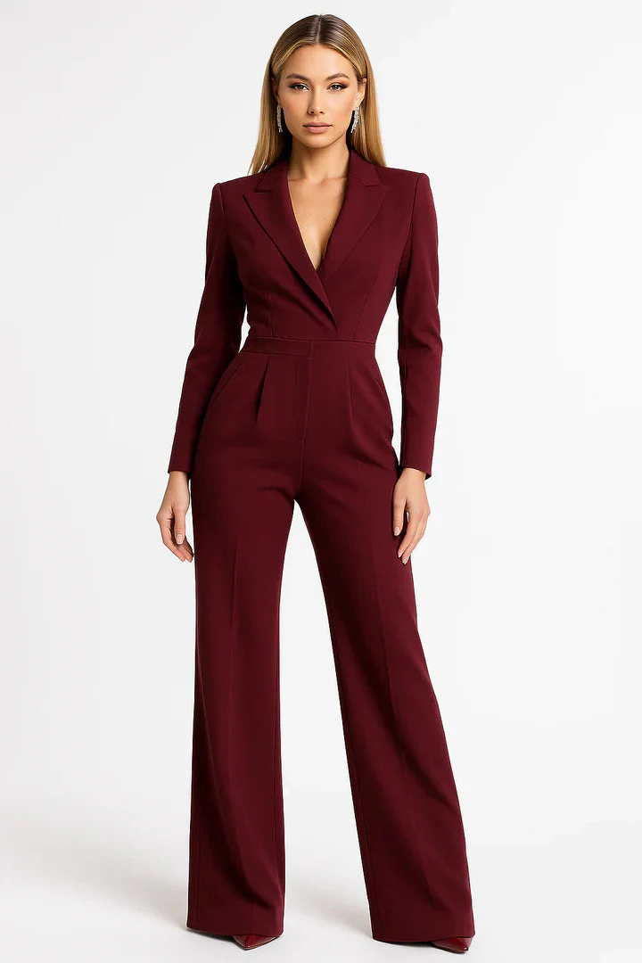 Maya | Elegante Jumpsuit Dames met V-hals - Getailleerd, Wide-leg - Afbeelding 2