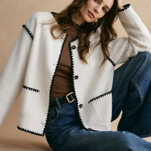 Lugano | Fleece Jas voor Dames met Contrastafwerking - Regular Fit