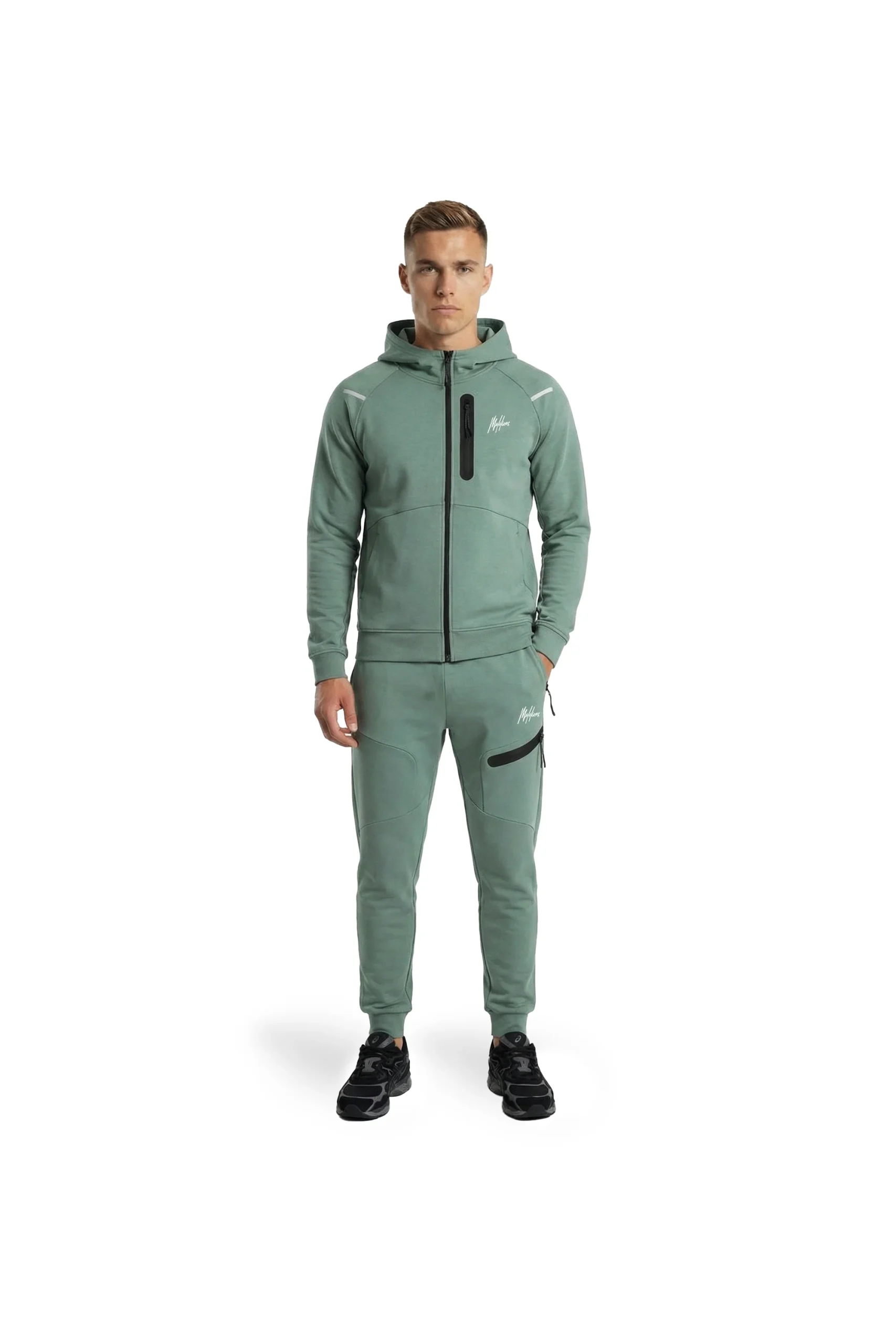 Malelions Sport Counter Zip Hoodie | Green - Afbeelding 3