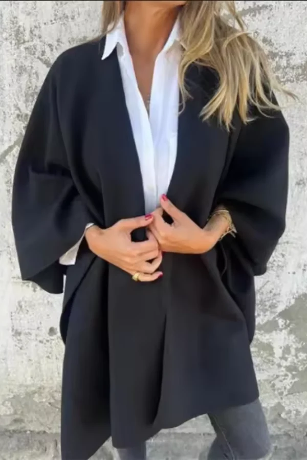 Alisa | Modieuze Dames Cape Shawl – Tussenjas met Elegante Open Stijl - Afbeelding 7