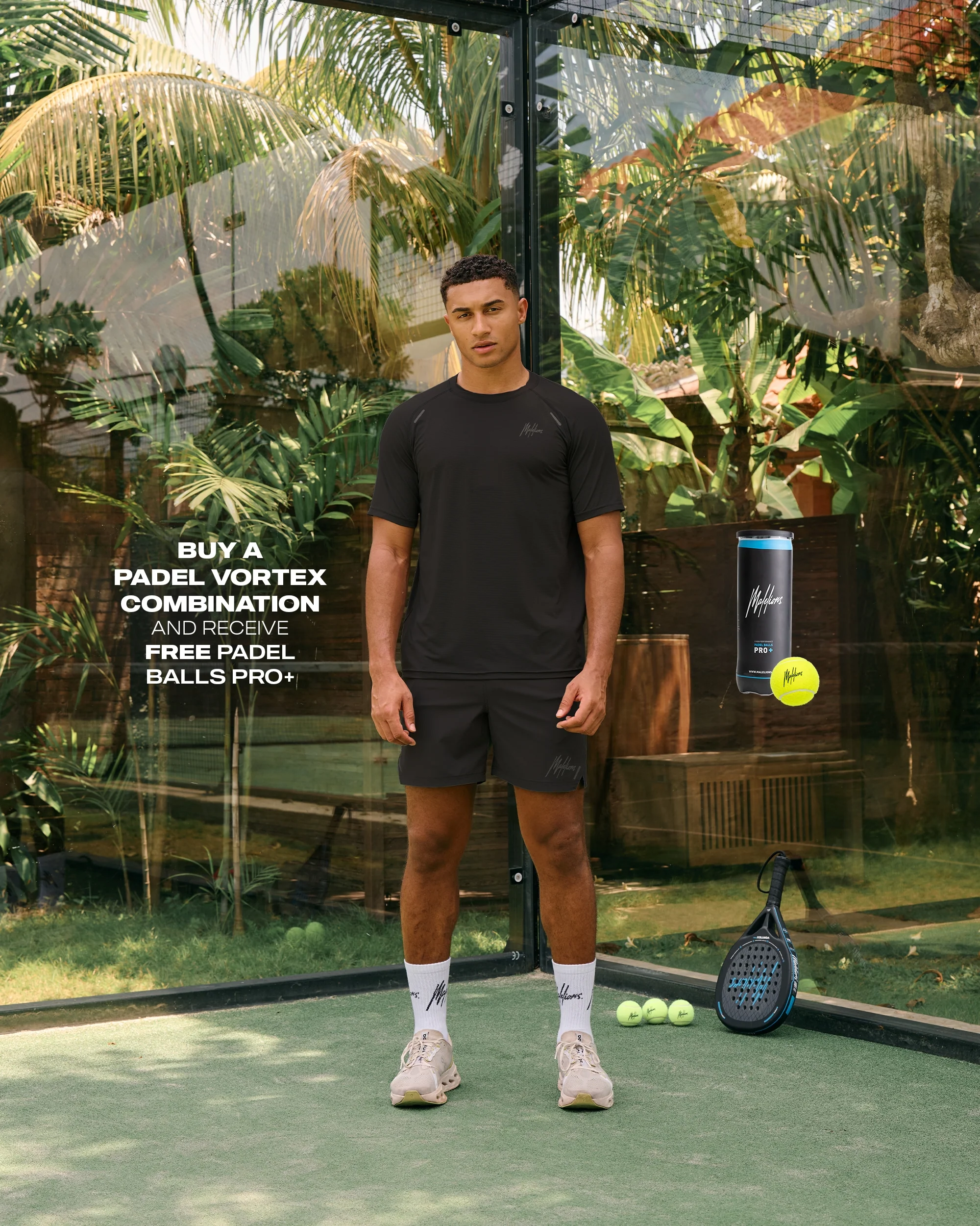 Malelions Sport Padel Vortex T-Shirt | Black - Afbeelding 3