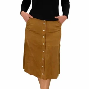 Suede rok met drukkers