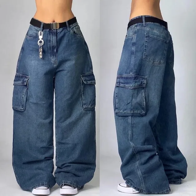 Aley | Retro Baggy Cargo Jeans met Zakken - Afbeelding 4