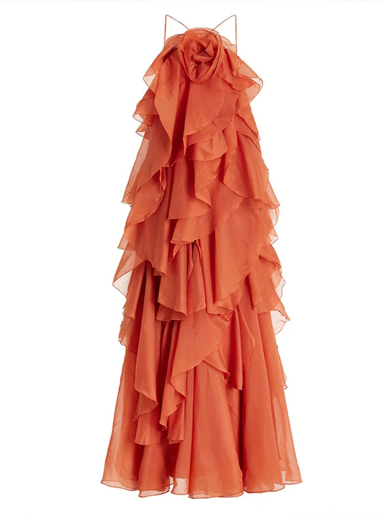 Cataleya | Maxi Jurk met Lagen en Ruches - Afbeelding 6