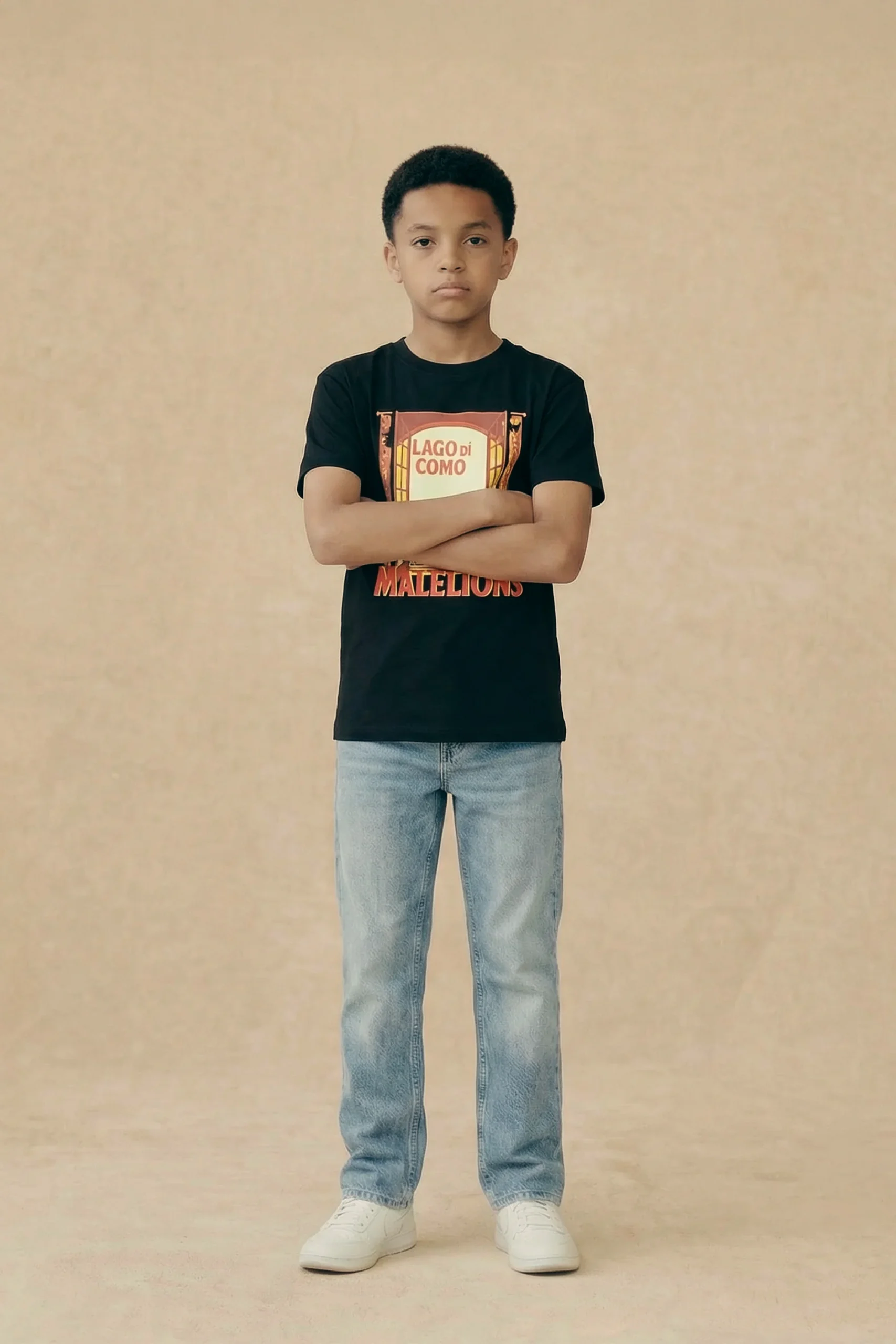 Malelions Junior Relaxed Lago Di Como T-Shirt | Black - Afbeelding 3