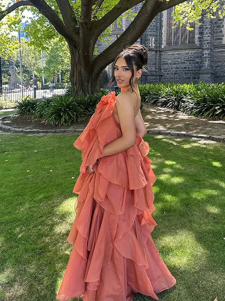 Cataleya | Maxi Jurk met Lagen en Ruches - Afbeelding 5