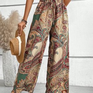 Janna | Zomerse Dames Broek met Hoge Taille en Wijde Pijpen